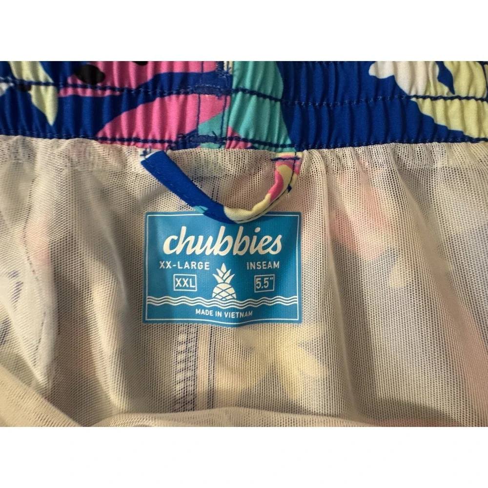 Chubbies Swim Trunks Men XXL Blue Tropical Floral‎ 5.5